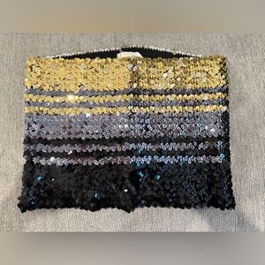 XOXO Black & Gold Sequin Tube Top Vintage